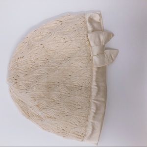 Janie and Jack Cream Wool and Cotton Hat